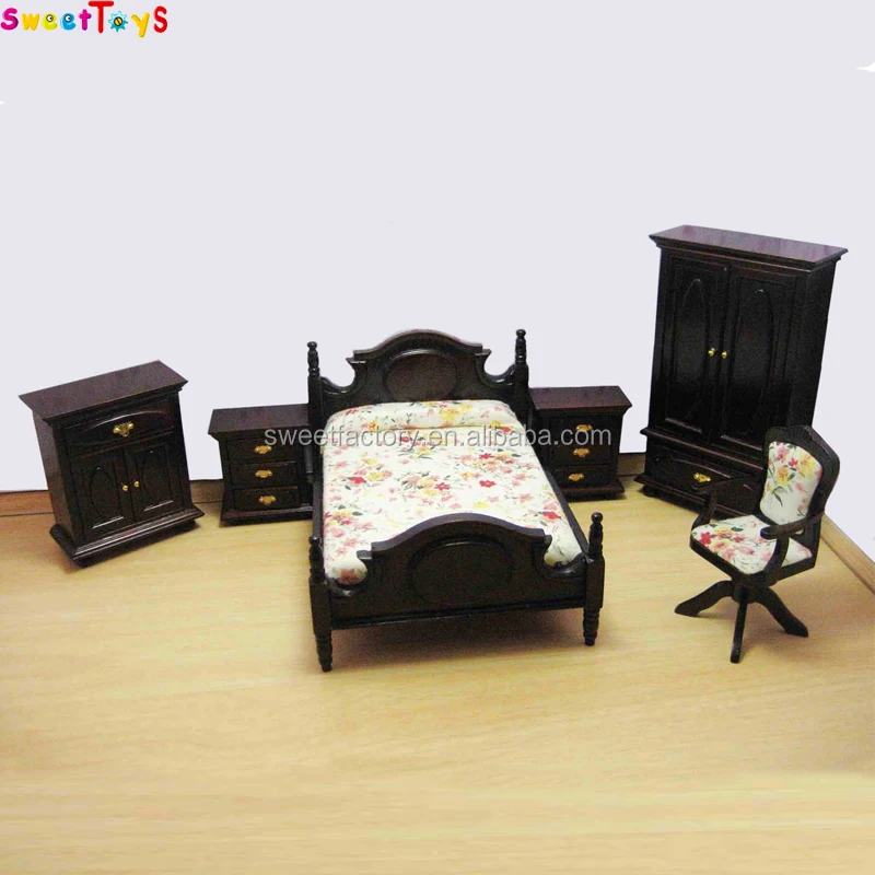 wooden dolls house bedroom furniture