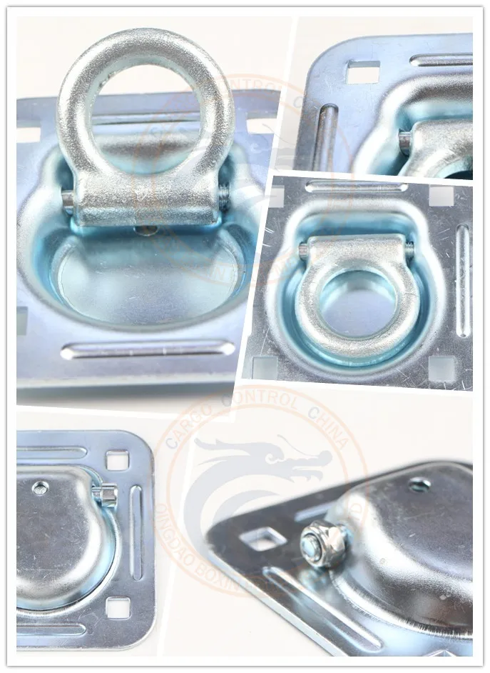 thumbnail image 2 of Heavy Duty Recessed Tie Down D-Rings – 4pc Set, 5,000 Lbs Capacity, Zinc Plated Steel For Trailers 2 of 2