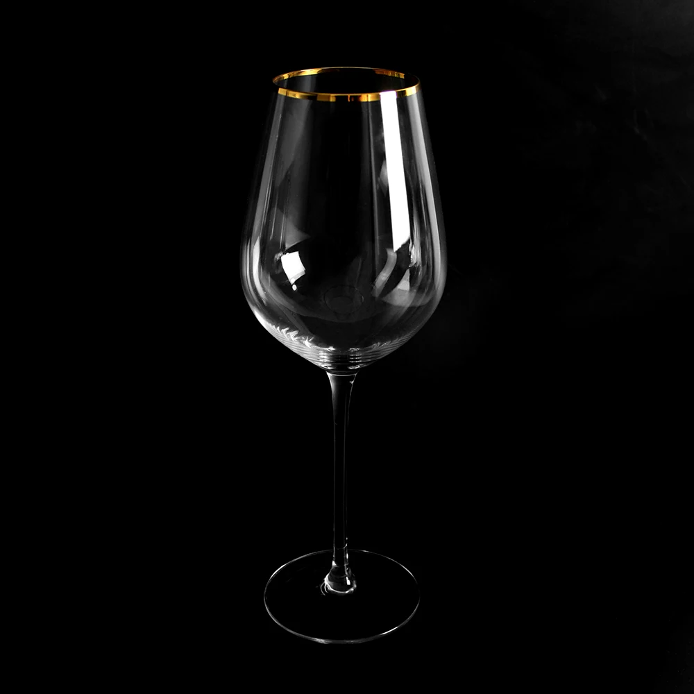 

Gold rimmed custom personalized wine glass set with cheap price, Clear with gold rim