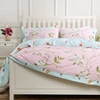 Cotton French rural style Floral Bedding set sheet quilt duvet cover pink light green