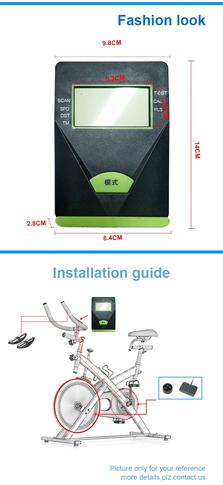 1 Key Mobile Houlder Spinning Bike Computer Bicycle Pedometer Bike Computers With Lcd Screen