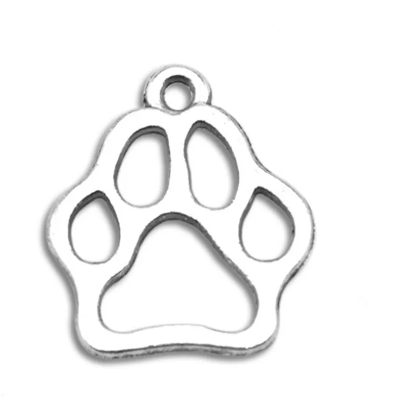 

Fashion Diy Hollow Dog Paw Charm Bracelet Earring Necklace Making