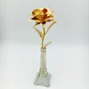 25cm 24 carat rose dipped in gold with Eiffel Tower Stand vase