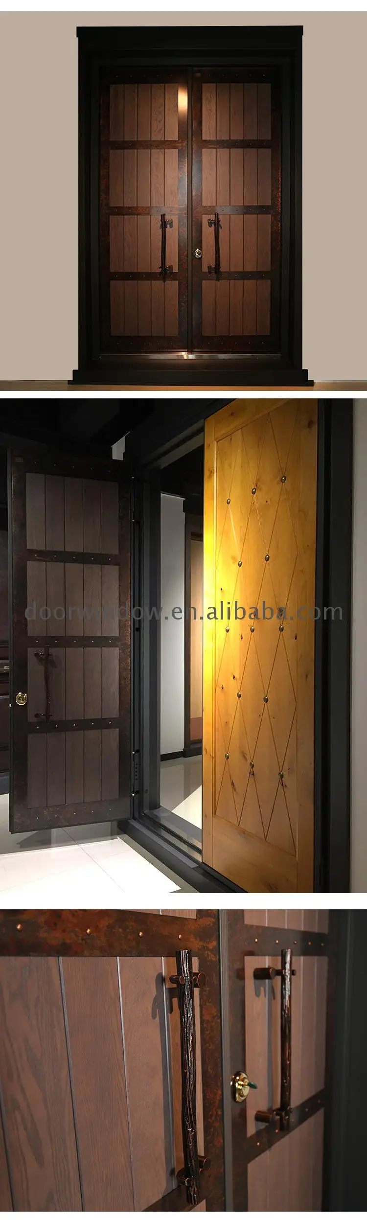 Hot sale factory direct solid oak front doors french external