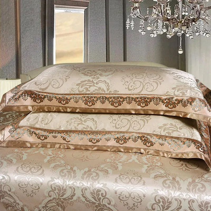 4/6pcs Silk Cotton Jacquard Luxury Wedding Comforter Set Home Textile