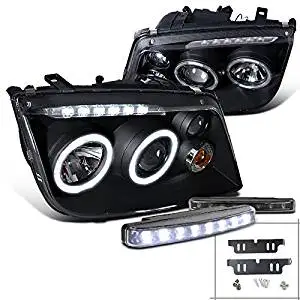 01 Jetta Headlights Find Deals On Line At Get Quotations For Vw Jetta Bora Black Halo Projector Headlights W Driving Led Fog Lamps