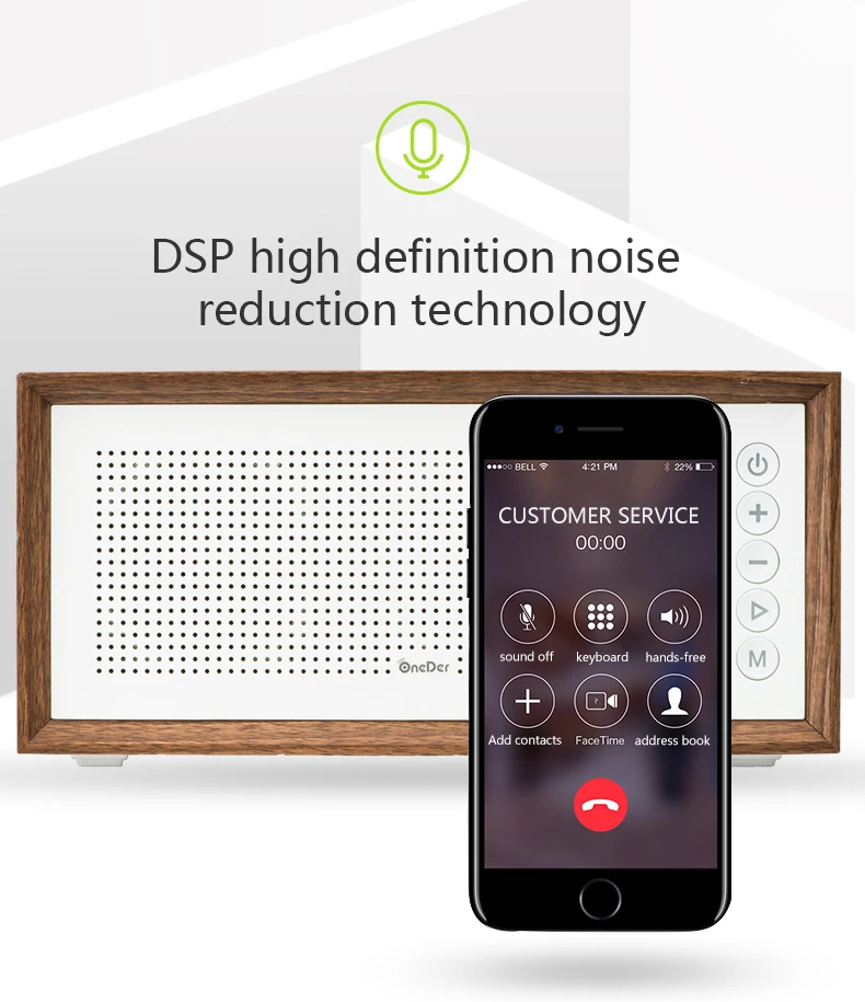 retro wooden speaker oneder v2 10w 1500mah Support TF Card/USB drive/AUX/FM wooden wireless bluetooth speaker - ANKUX.COM