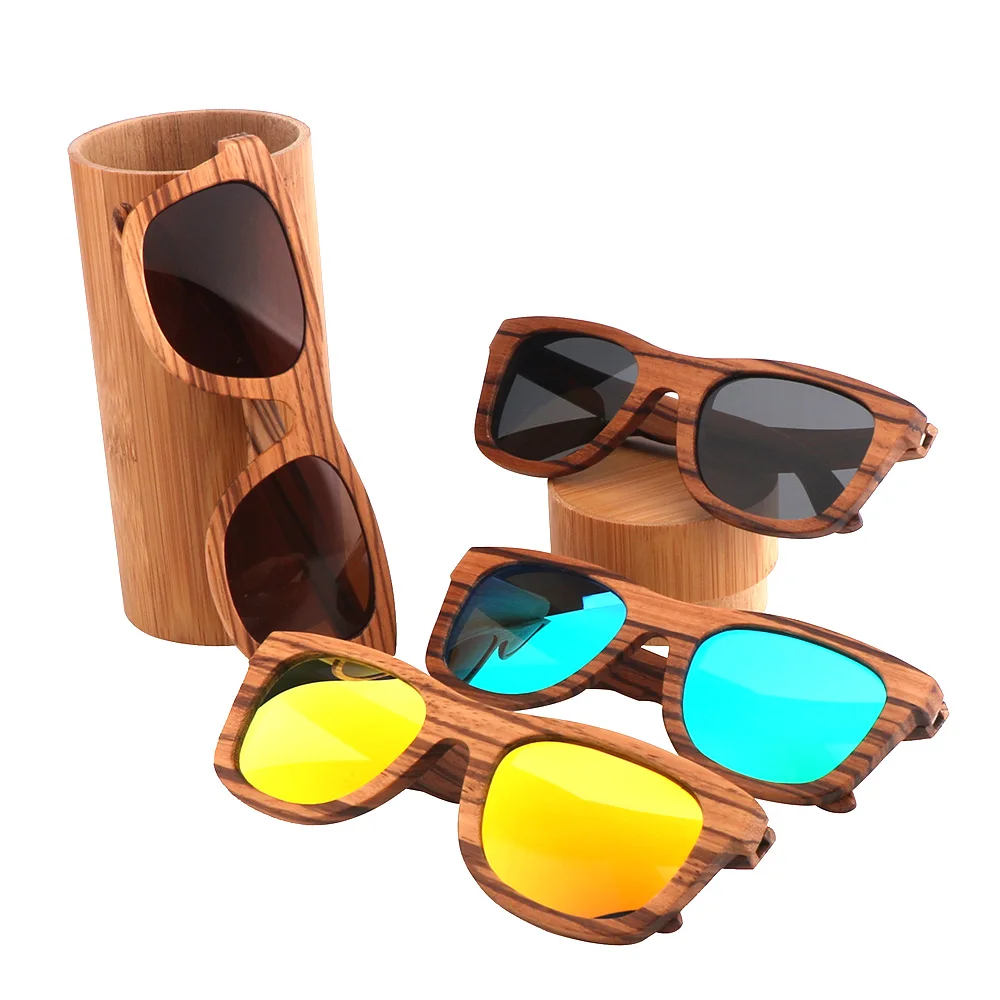 

JH Mens Polarized Zebra Square Custom Wholesale Wood Sunglasses 2019, Custom colors