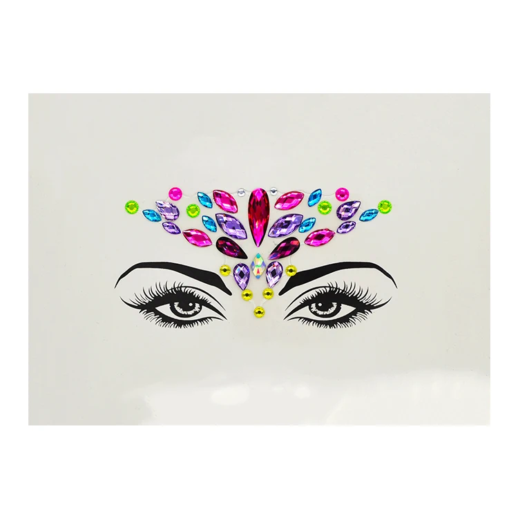 

Colorful crystal Face jewels Sticker party eye decorative sticker