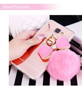 Diamond Mirror TPU Fur Ball Tassel Phone Case Samsung Galaxy