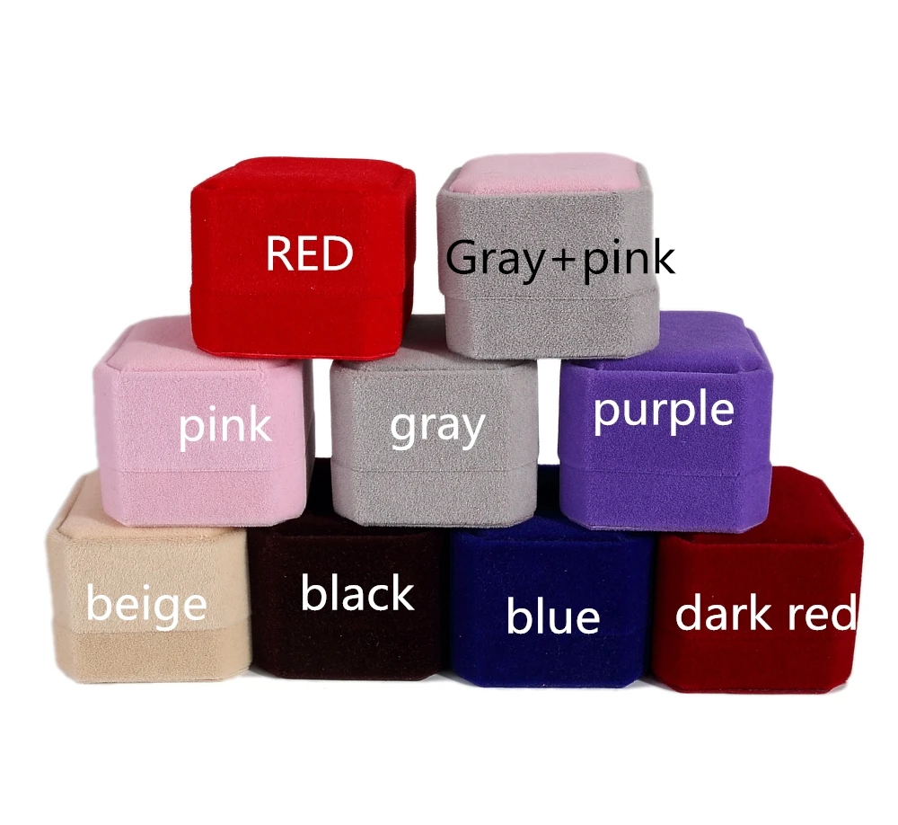 Customize Logo Wedding Engagement Velvet Hinged Ornament Ring Packing