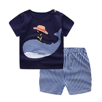 

S63160B Baby Boys Summer Clothing Sets Clothes Toddler Children 2pcs T-shirt Shorts