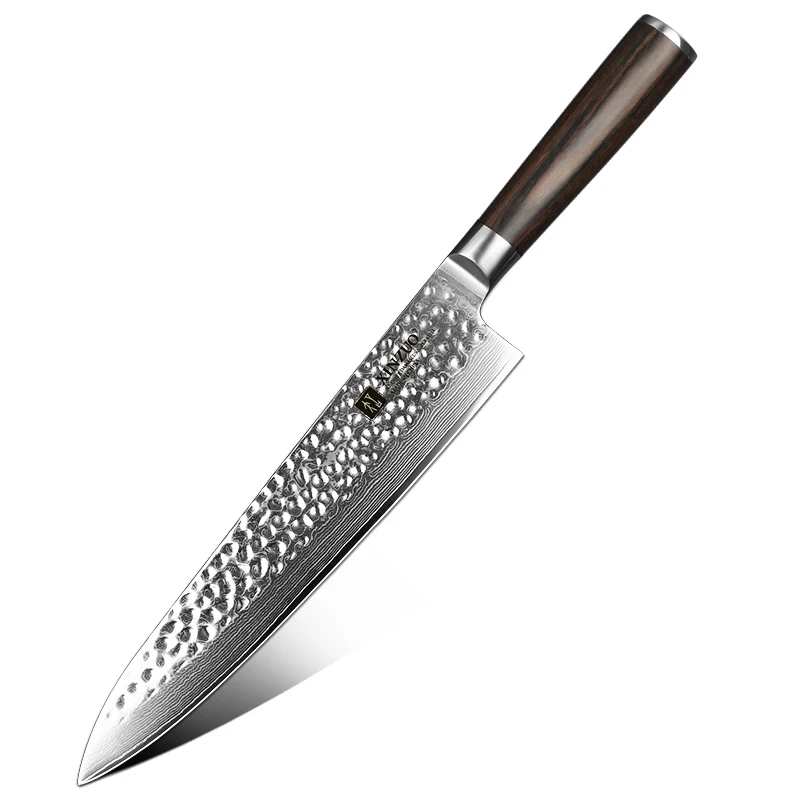 

9.5 Inch Professional Japanese VG10 Damascus Stainless Steel Butcher Kitchen Chef Knife Carbon Steel Pakka Color Wood Handle