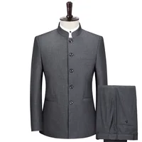 

wholesale custom slim fit mens chinese collar suit
