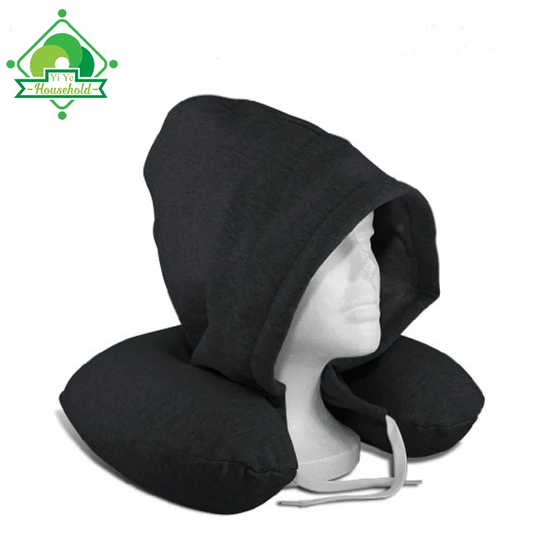 Comfortable U Shaped Travel Pillow With Hood,Neck Support Travel Pillow