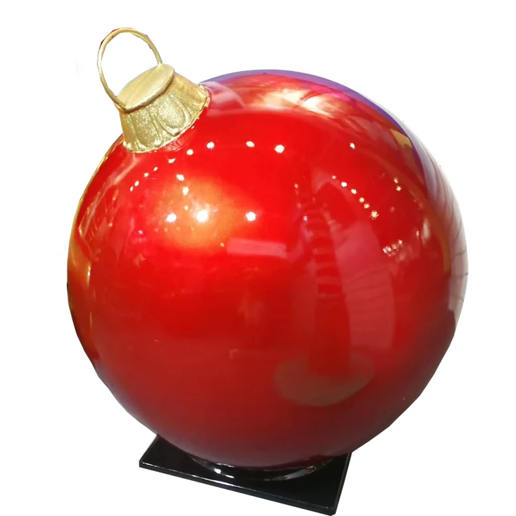 Outdoor Giant Bauble Fiberglass Christmas Decoration For Shopping Mall