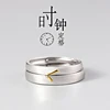 Adjustable Clock freeze design couple bands ring wedding 925 sterling silver ring for men