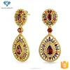 CZ charka stone Indian handmade new design gold plate jhumka earrings
