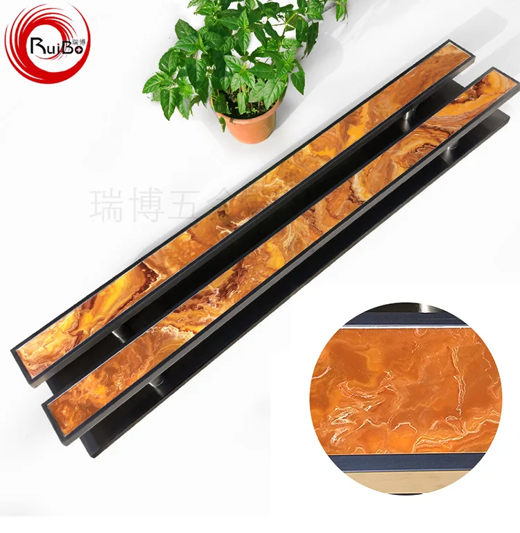 big door handle with marble stone