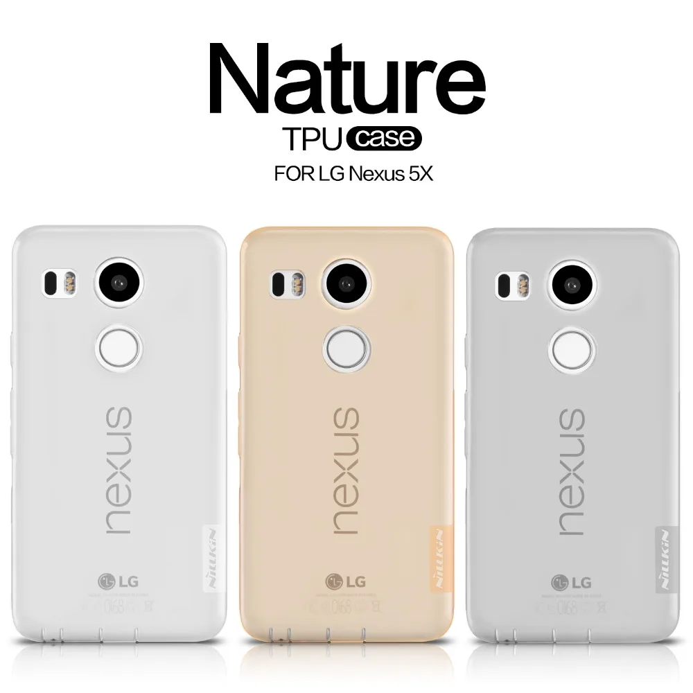 NILLKIN Ultra Thin Transparent Nature TPU Case For LG Nexus 5X, S Line Clear TPU Soft Back cover For LG Nexus 5X with package