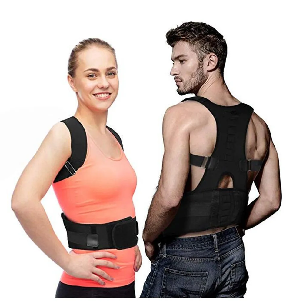

2019 New Magnetic Back Straightener Support Belt Corrector de Postura Back Orthopedic Corset for Women Men, White black pink