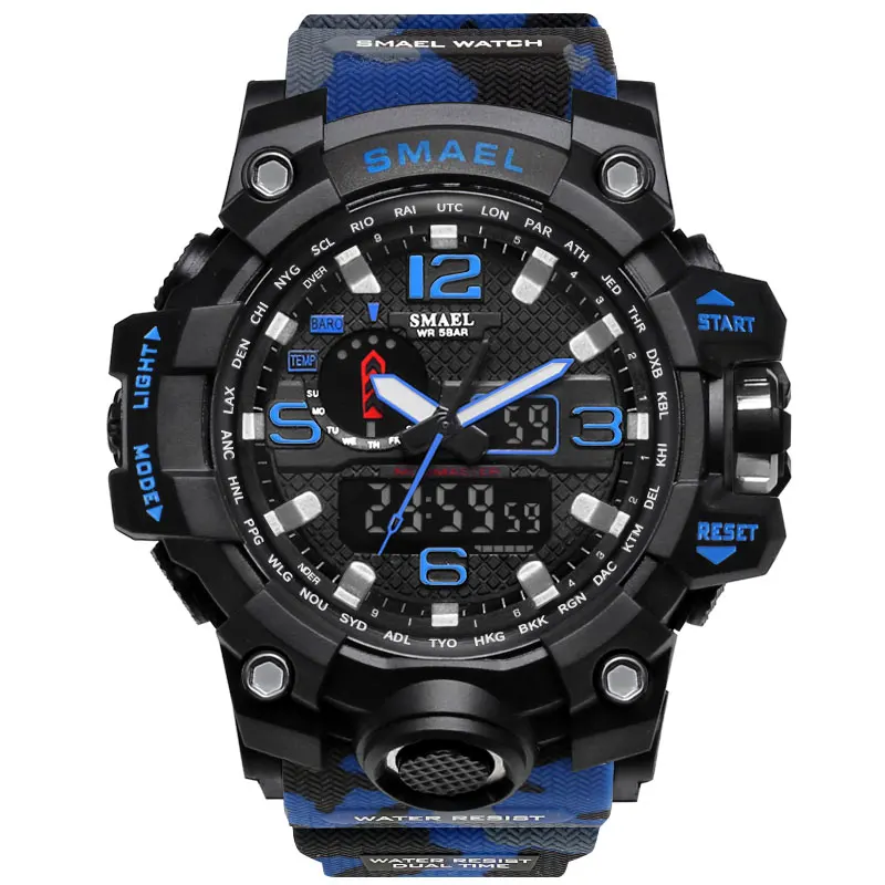 

Made In China Smael 1545MC Men's Shock Analog Dual Display Outdoor Sport Watch