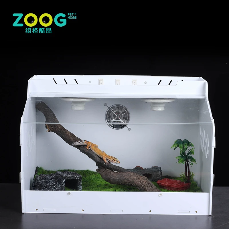 

Factory custom clear acrylic reptile terrarium cage for sale, White