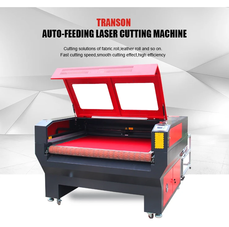 Transon Auto Feeding Laser Cutting Machine For Fabric Leather Paper