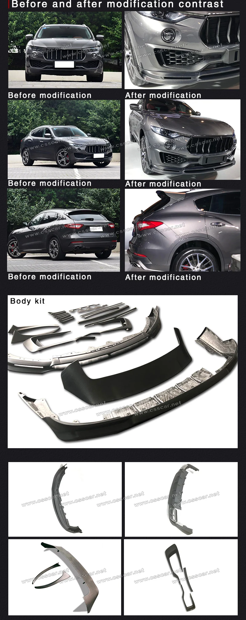 Car Styling Ms Style Body Kit Suitable For Maserati Levante Carbon