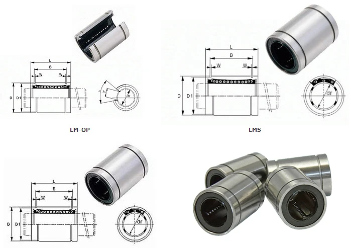 Линейный подшипник lm8uu чертеж