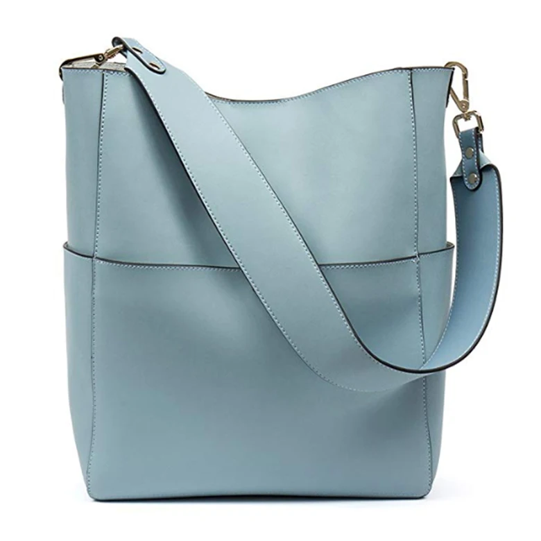 High Quality Designer Cowhide Leather Shoulder Bucket Bags Handbags For