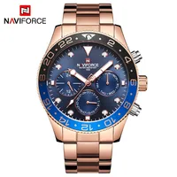 

Naviforce 9147 Brand Mens Business Watches Man Quartz Watches 24 Hour Luminous Clock Stainless Steel Luxury Quartz Watch Relojes