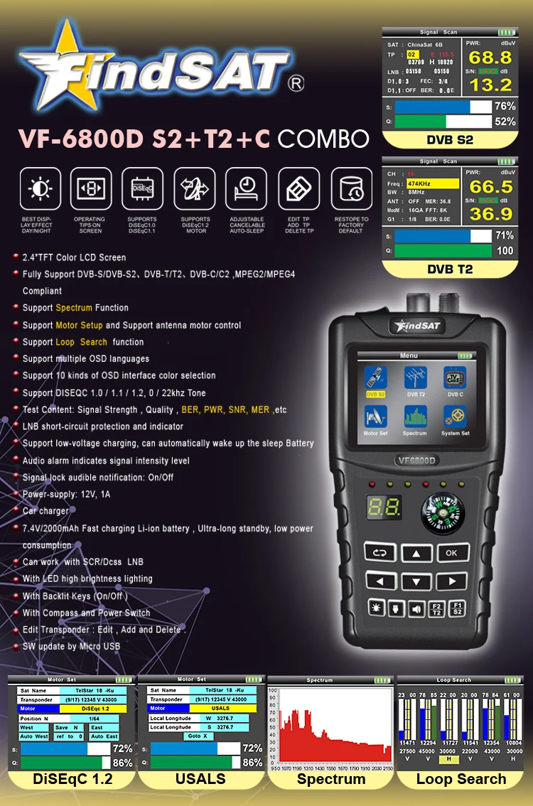 FindSAT VF6800 S2+T2+C