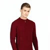 Men's Quarter Front Knitted Square Pattern Cashmere Sweater