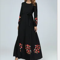 

2019 Modest Fashion Maxi Ladies Long Sleeve Women Muslim Long Dress Turkey