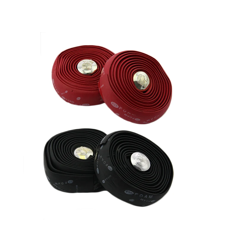 

High density material road bicycle/bike handlebar foam grips belt, Black and red