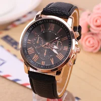 

Luxury pu leather quartz sport wrist watch woman watches fashion