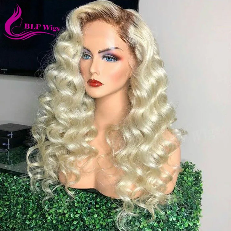 blonde rooted human hair wig