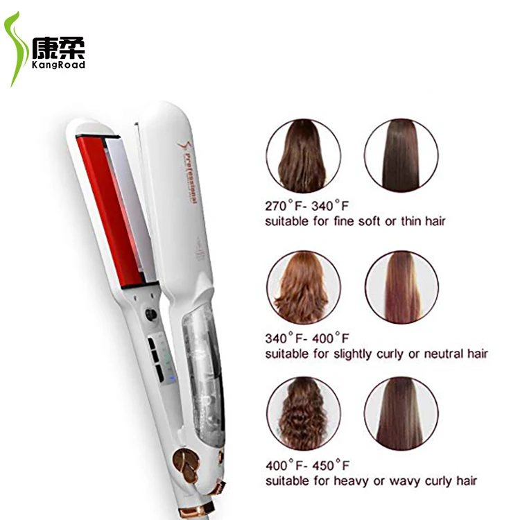 

2 Inch LED Display Infrared Hair Iron Steamer Hair Straightener, Optional