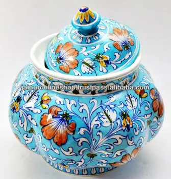 Indian Handmade Ceramic Blue Pottery Kitchen Containers Buy
