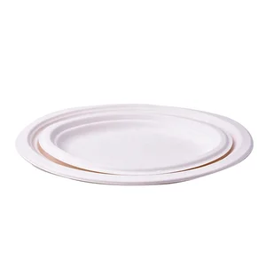 Image of Factory Direct Supply Disposable Sugarcane Fiber Bagasse Plate Tableware