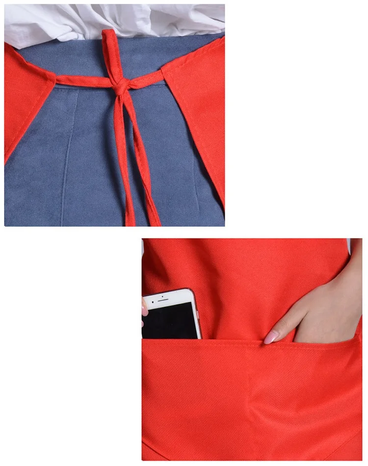 
OEM chef cooking black grilling apron bib kitchen apron bbq with customized logo with 2 pocket 