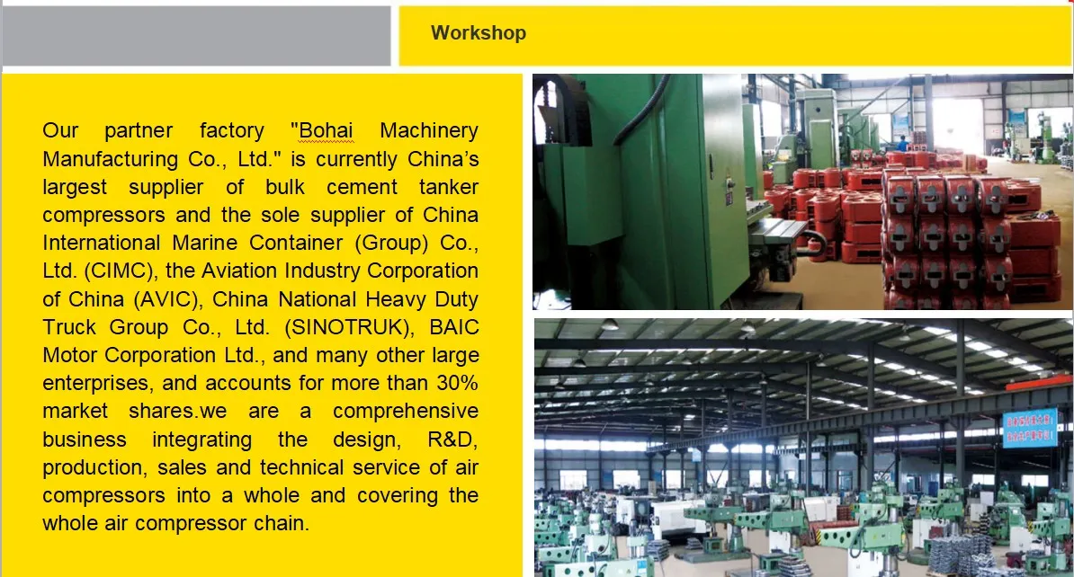 transport air compressor bulk cement with motor