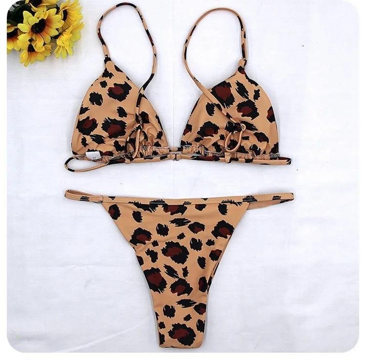 

Amazon top seller wire free printed leopard padded swimwear sexy bikini