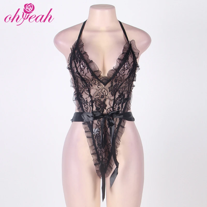 

Factory price in stock OEM accept black plus size sexy teddy