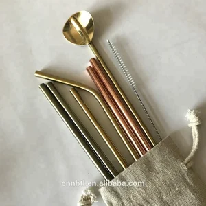 Image of Colorful RoHS eco friendly stainless steel bent drinking straw
