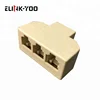 Triplex 3 way rj45 rj11 Modular Phone splitter 1 to 3