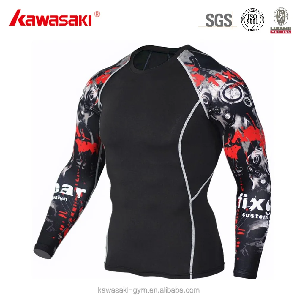 

2017 Fashion Long Sleeve Sublimation Compression Shirt Sports, Black;grey;blue;red yellow;green;etc.