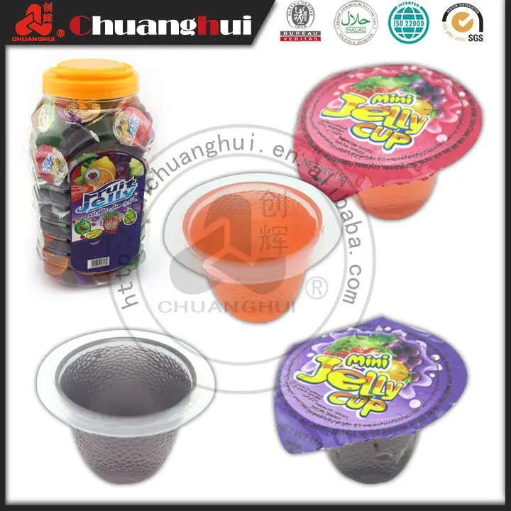 100pcs 15g Fruit Jelly Cup Candy In Jar Fruits Flavor With Coconut Cube ...