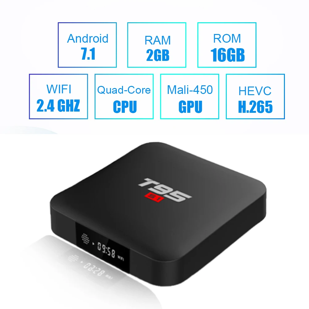 T95 S1 Android Tv Box 4k Amlogic S905w Quad Core 1gb/2gb Ram 8gb/6gb
